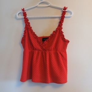 Minkpink red ruffle babydoll crop top M
